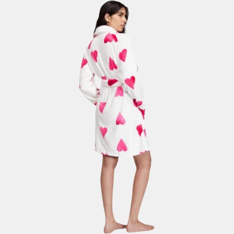 Victoria's Secret V-Neck Heart Print Robe