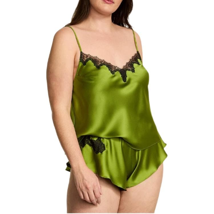 Victoria's Secret Floral Lace V-Neck Set Ice Green