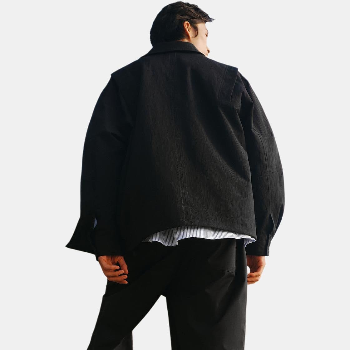 PEACEBIRD MEN Textured Collar Jacket