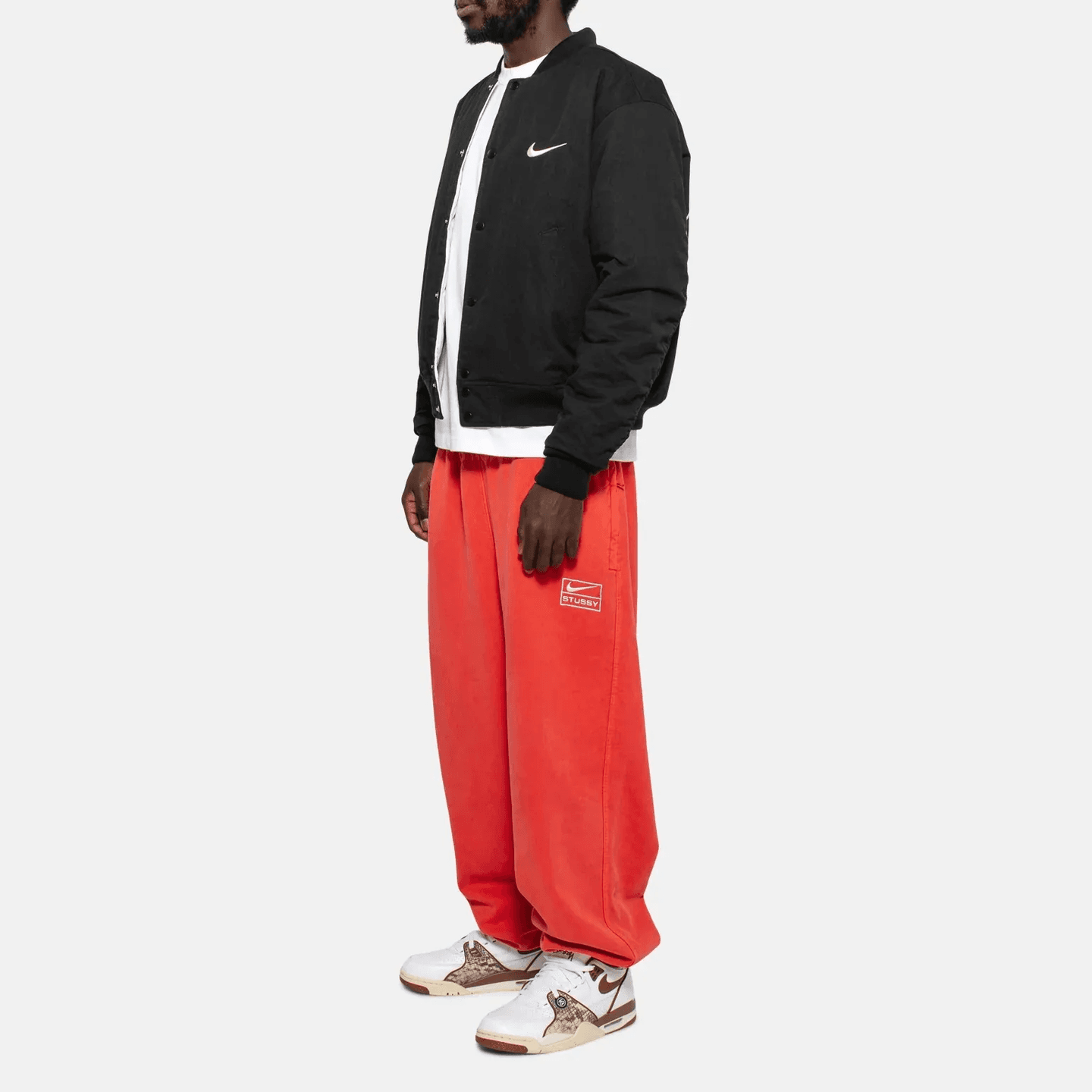 Nike x Stussy FW23 Logo Embroidered Reversible Jacket Black