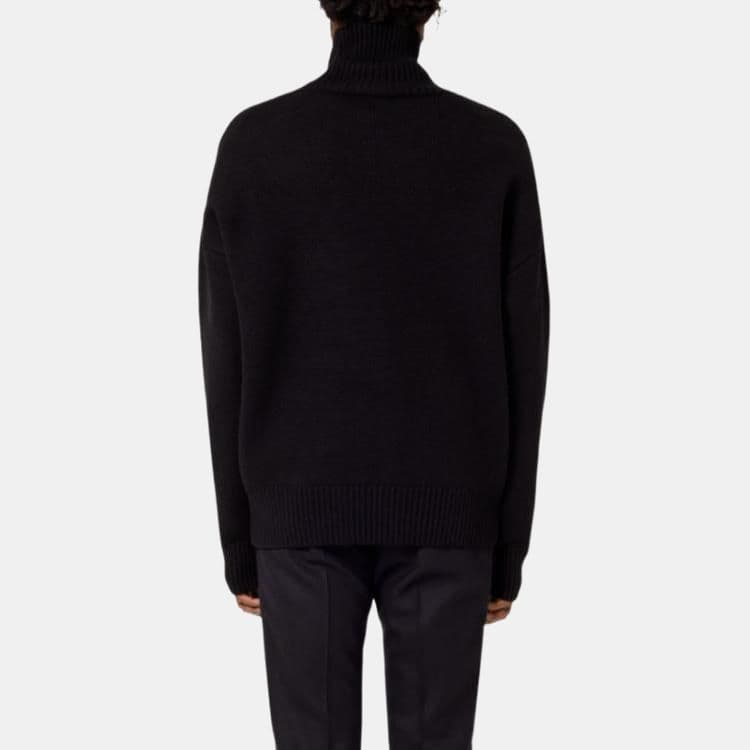AMIPARIS FW22 Logo Ribbed Turtleneck Sweater Black