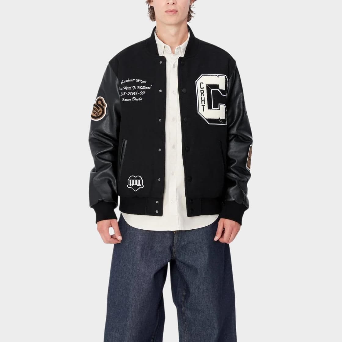 Carhartt WIP Button Patch Ribbed Jacket Black