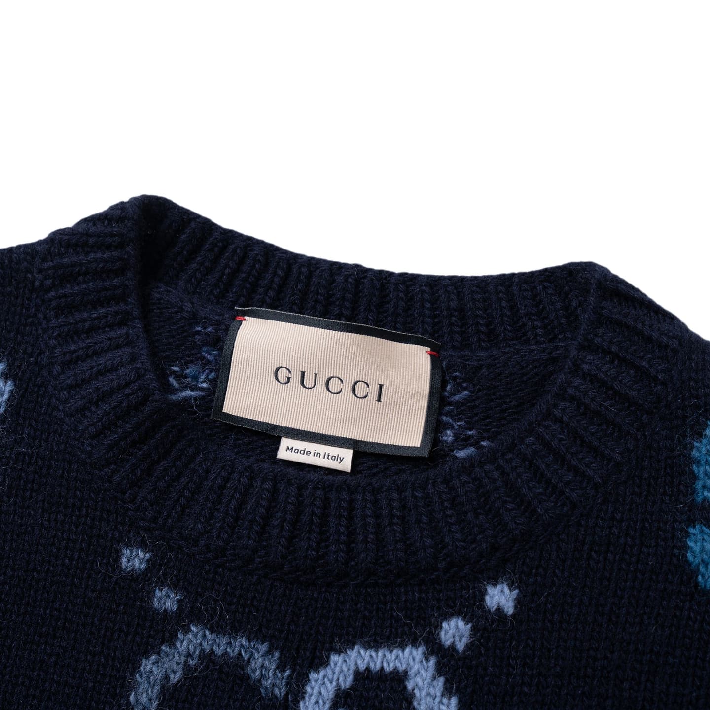 Gucci Knit Pattern Crewneck Sweater Blue