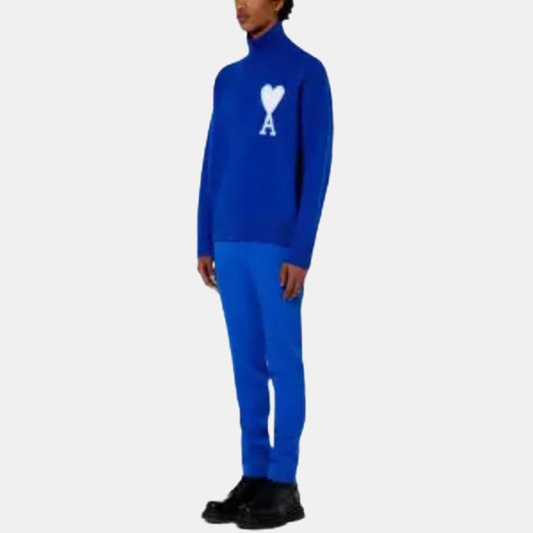 AMIPARIS FW21 Logo Knit Wool Sweater Blue