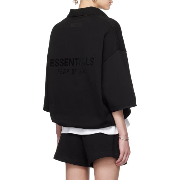 Fear of God Essentials 3/4 Sleeve Polo Black