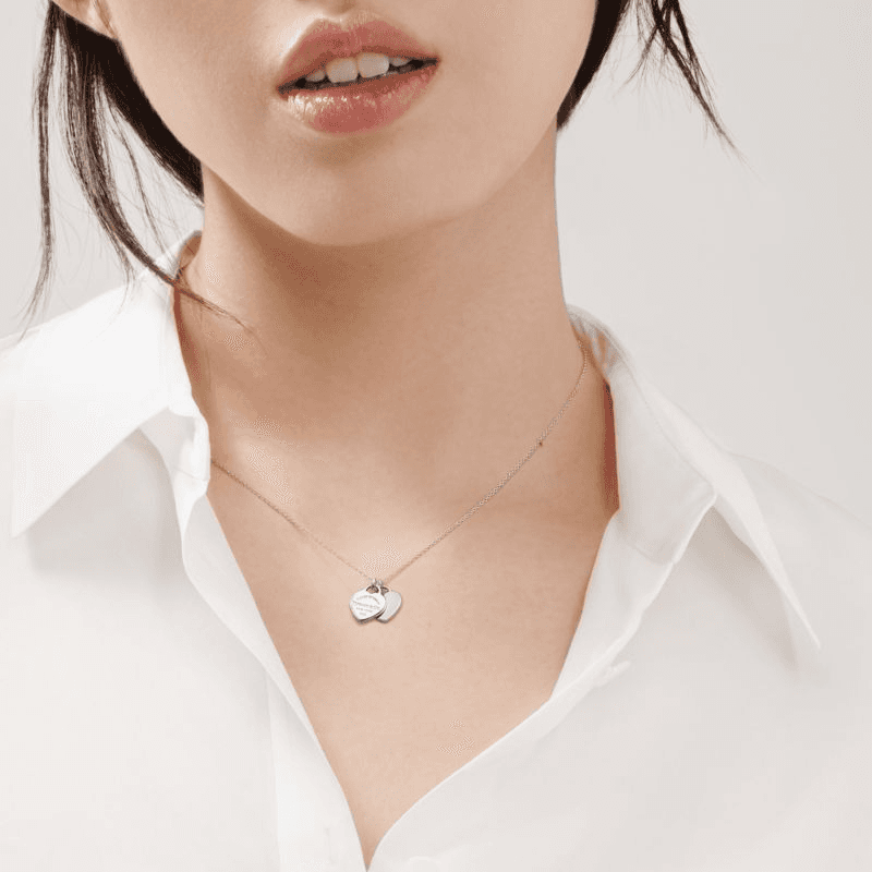 Tiffany & Co. Return to Tiffany Mini Double Heart Pendant Necklace
