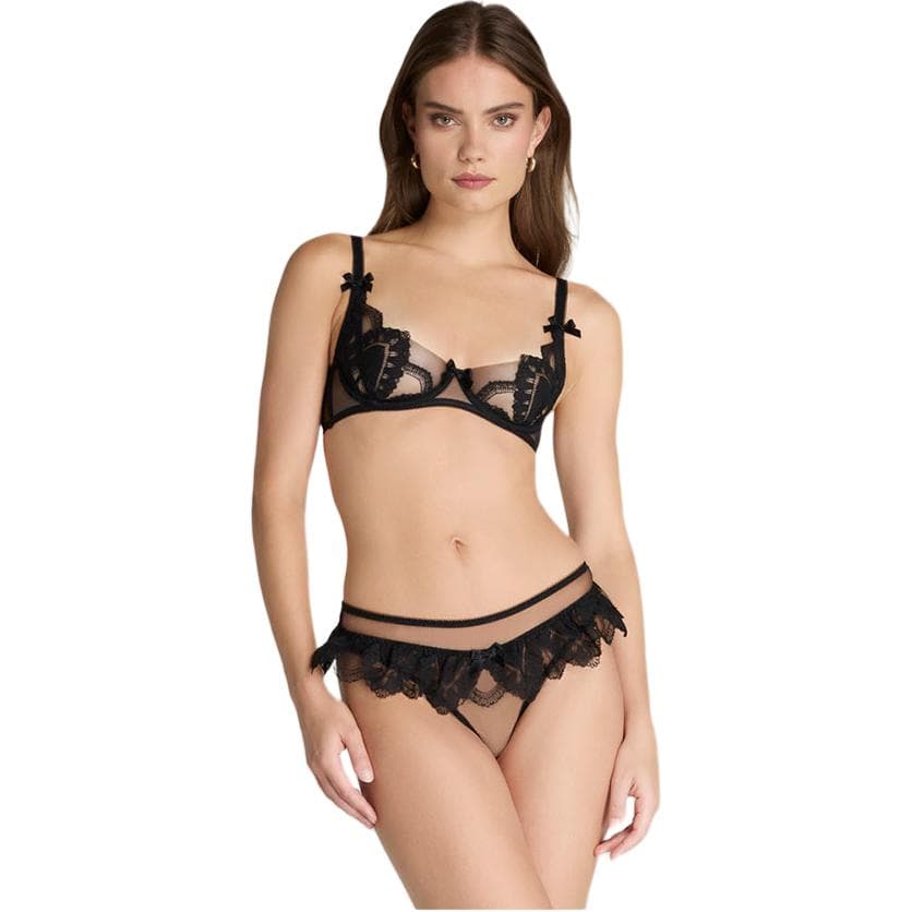 Agent Provocateur ALYSIA Thin Lace Low Waist Triangle Panties Black