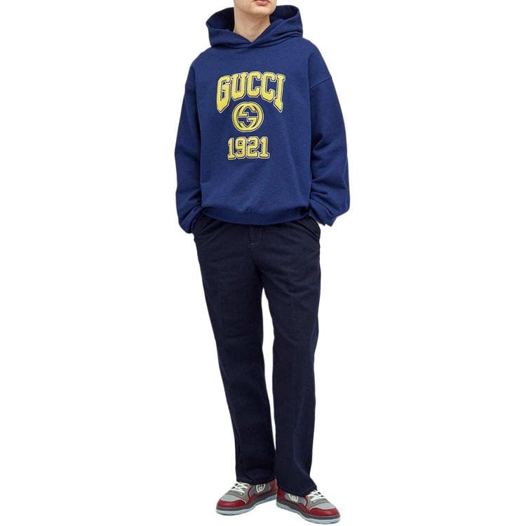Gucci Logo Hoodie Blue