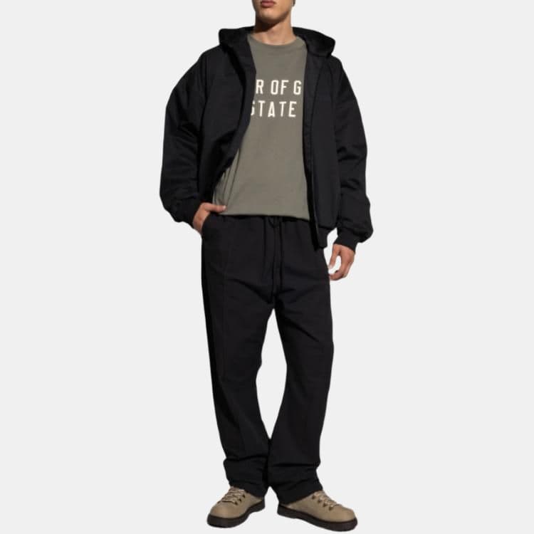 Fear of God Essentials SS25 Oxford Relaxed Trackpant JET BLACK 25 PRING DROP2