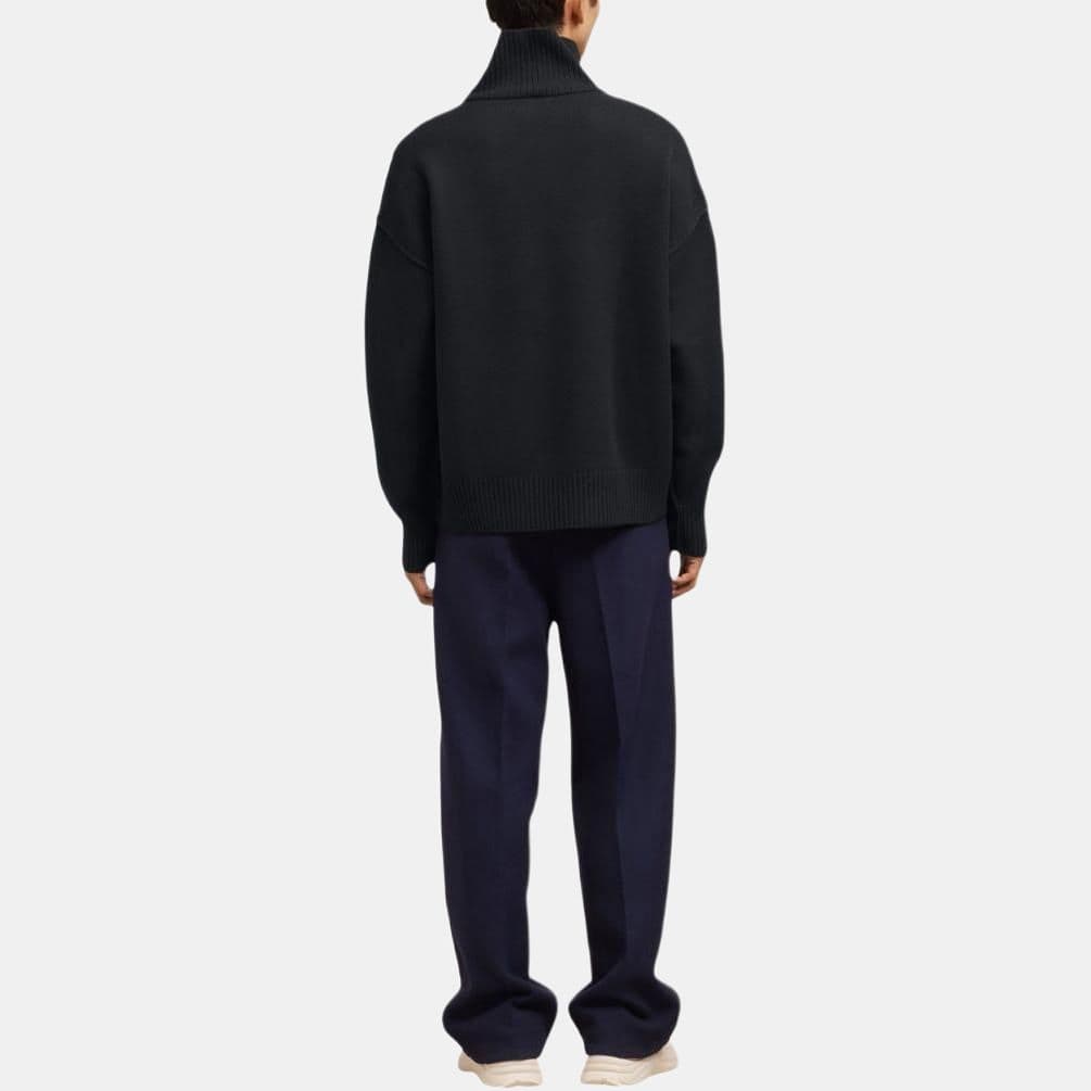 AMIPARIS FW22 Logo Ribbed Turtleneck Sweater Black