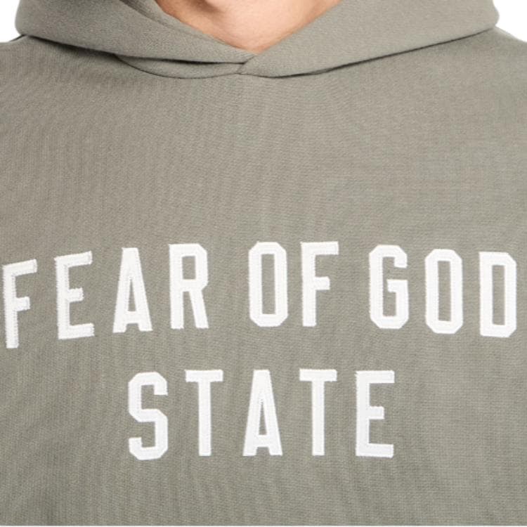 Fear of God Essentials SS25 90S Fit Fleece Hoodie MOSS 25 PRING DROP2