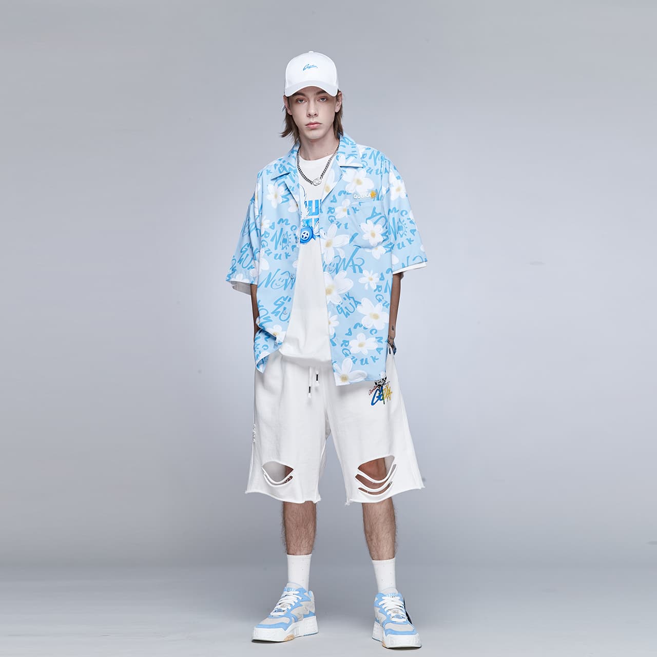 Guuka Hawaiian Shirt Light Blue