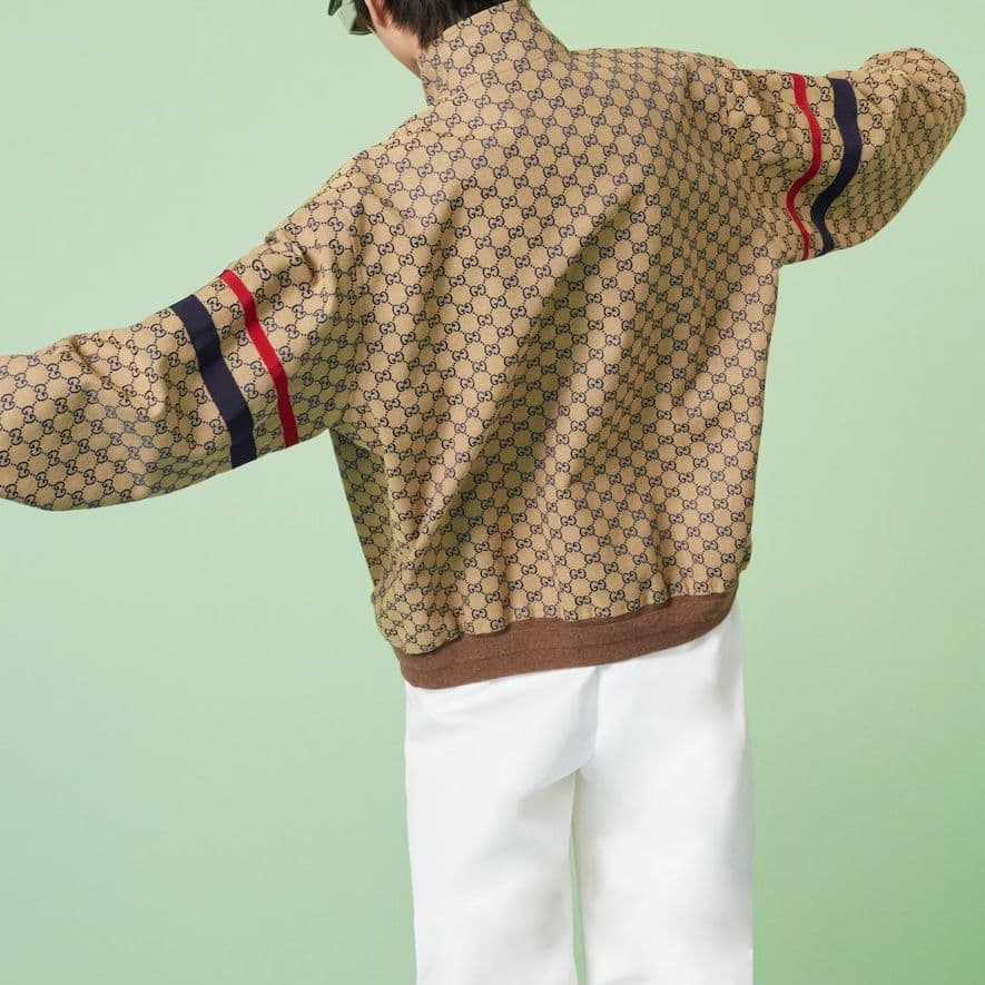 Gucci Striped Print Jacket Beige