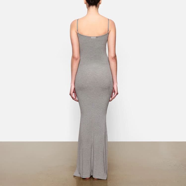 SKIMS Soft Lounge Long Slip Dress Heather Grey