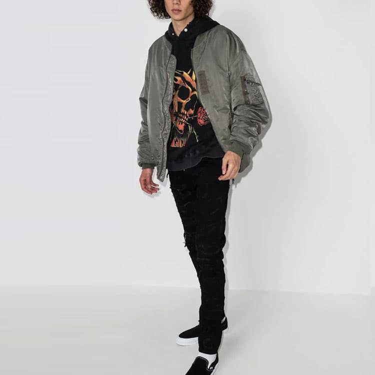 REPRESENT FW21 Black Distressed Skinny Jeans