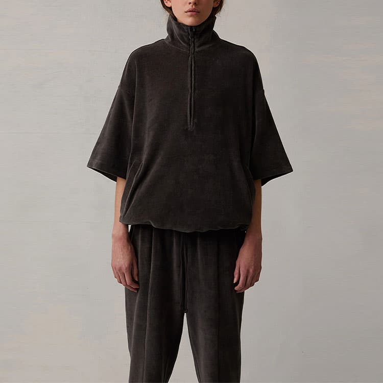 Fear of God Essentials SS22 Women's Velour mockneck Iron