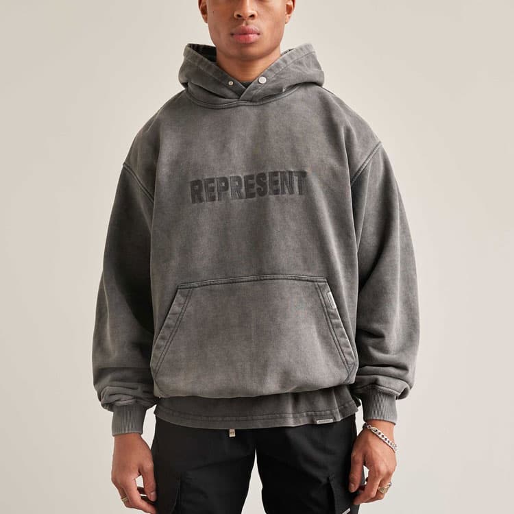 REPRESENT FW21 Hoodie Washed Grey