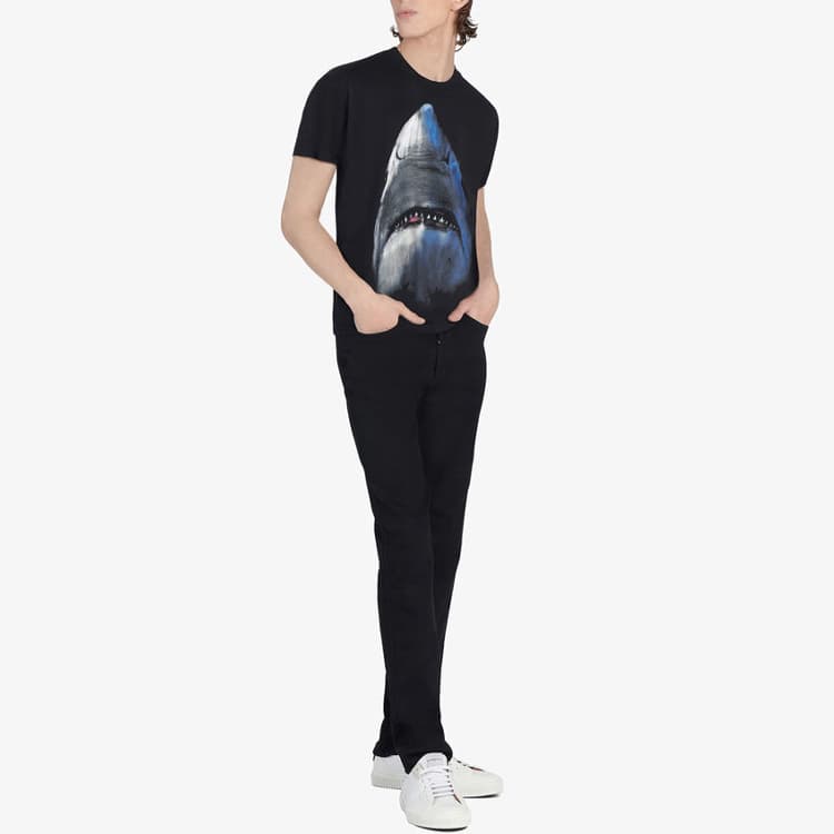 Givenchy Shark Print Slim Fit T-Shirt Black