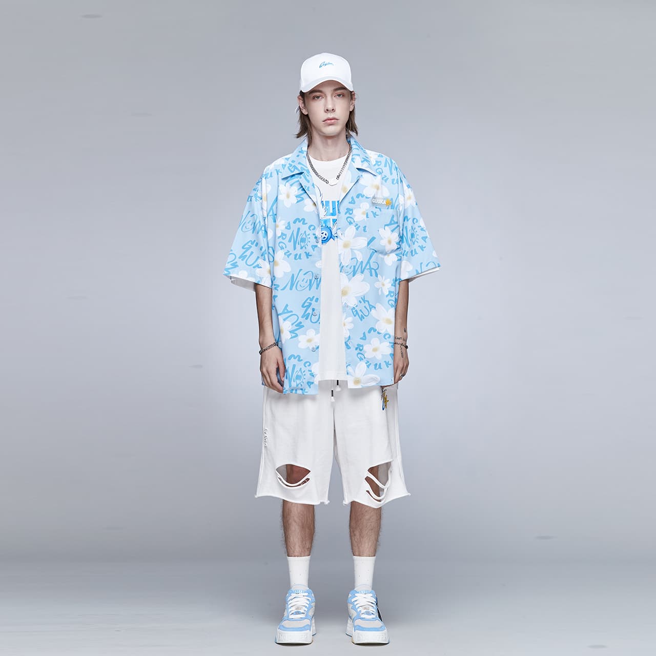 Guuka Hawaiian Shirt Light Blue