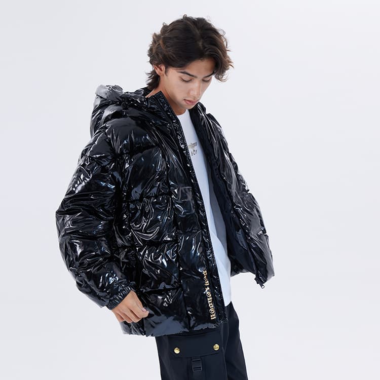 Boy London FW22 Logo Zip Puffer Jacket Black