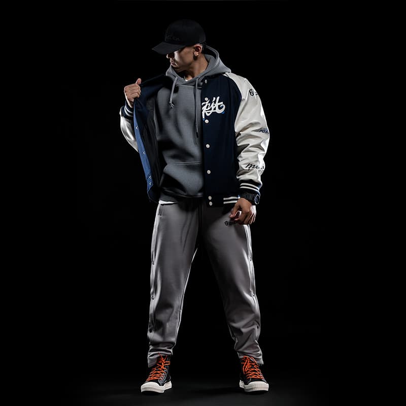 Monster Guardians Courage Series Retro Baseball Jacket Navy