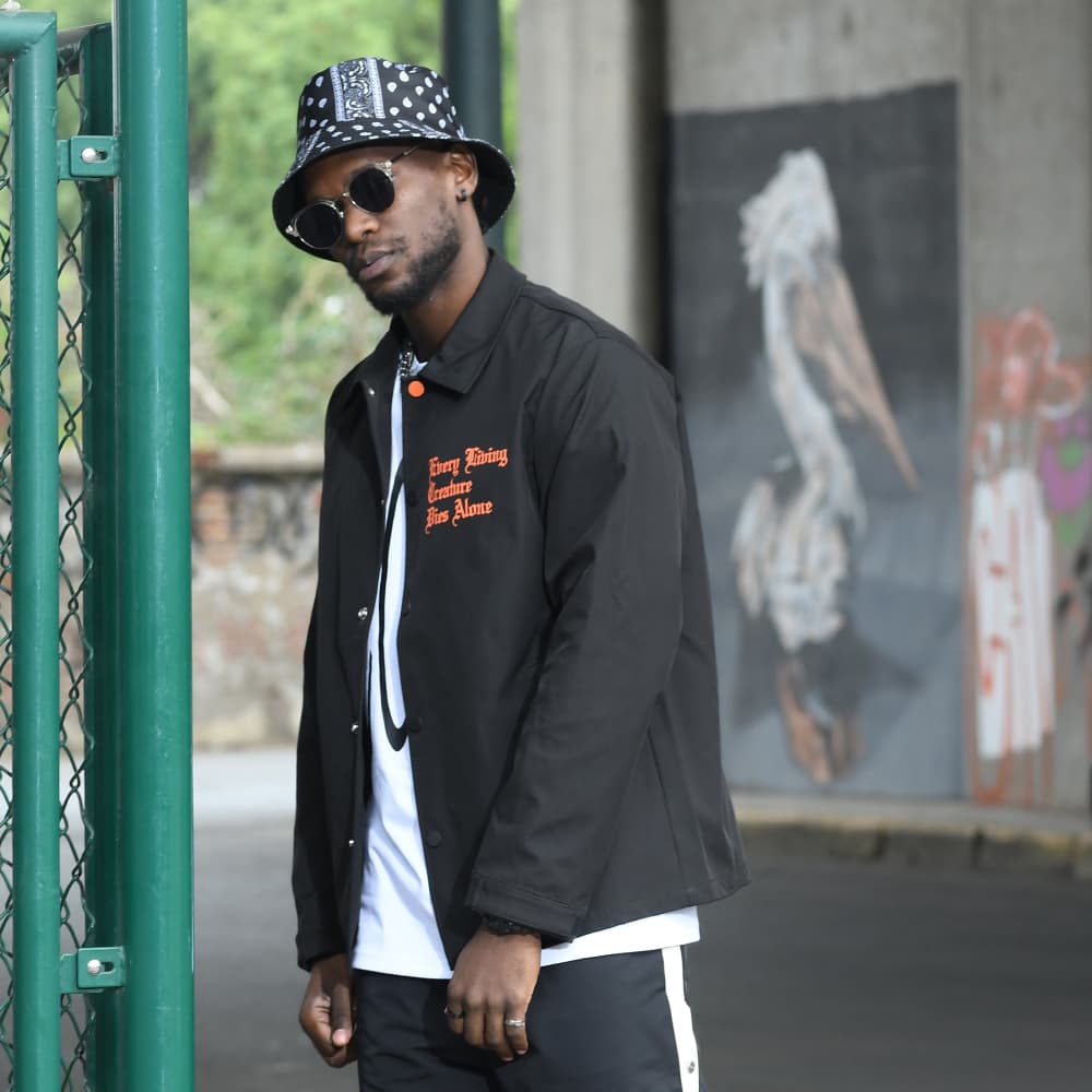VLONE Coach Jacket Black Orange