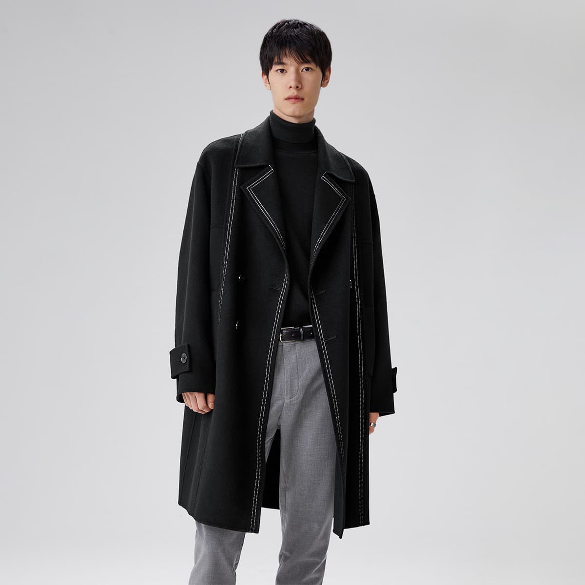 PEACEBIRD MEN Wool Double-Faced Coat