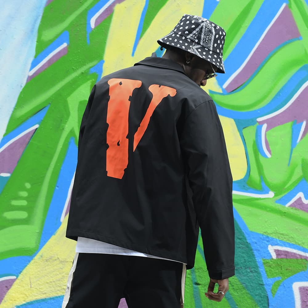 VLONE Coach Jacket Black Orange