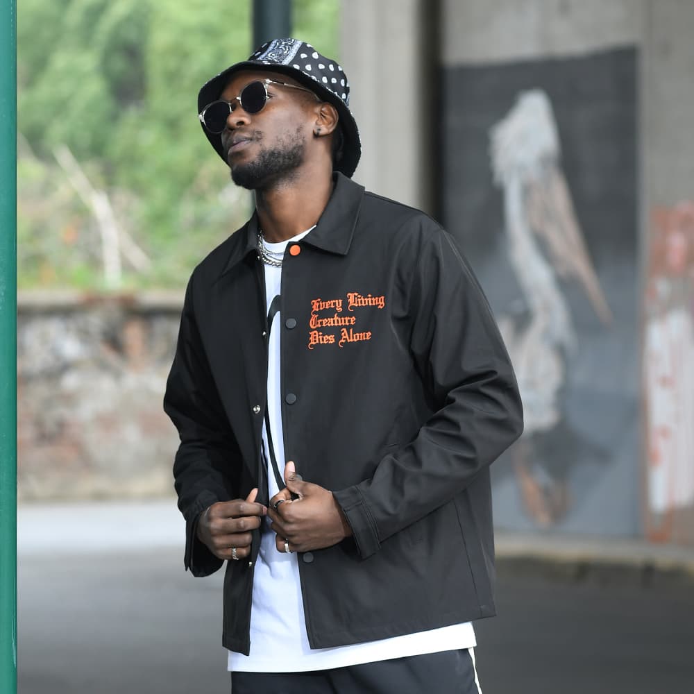VLONE Coach Jacket Black Orange