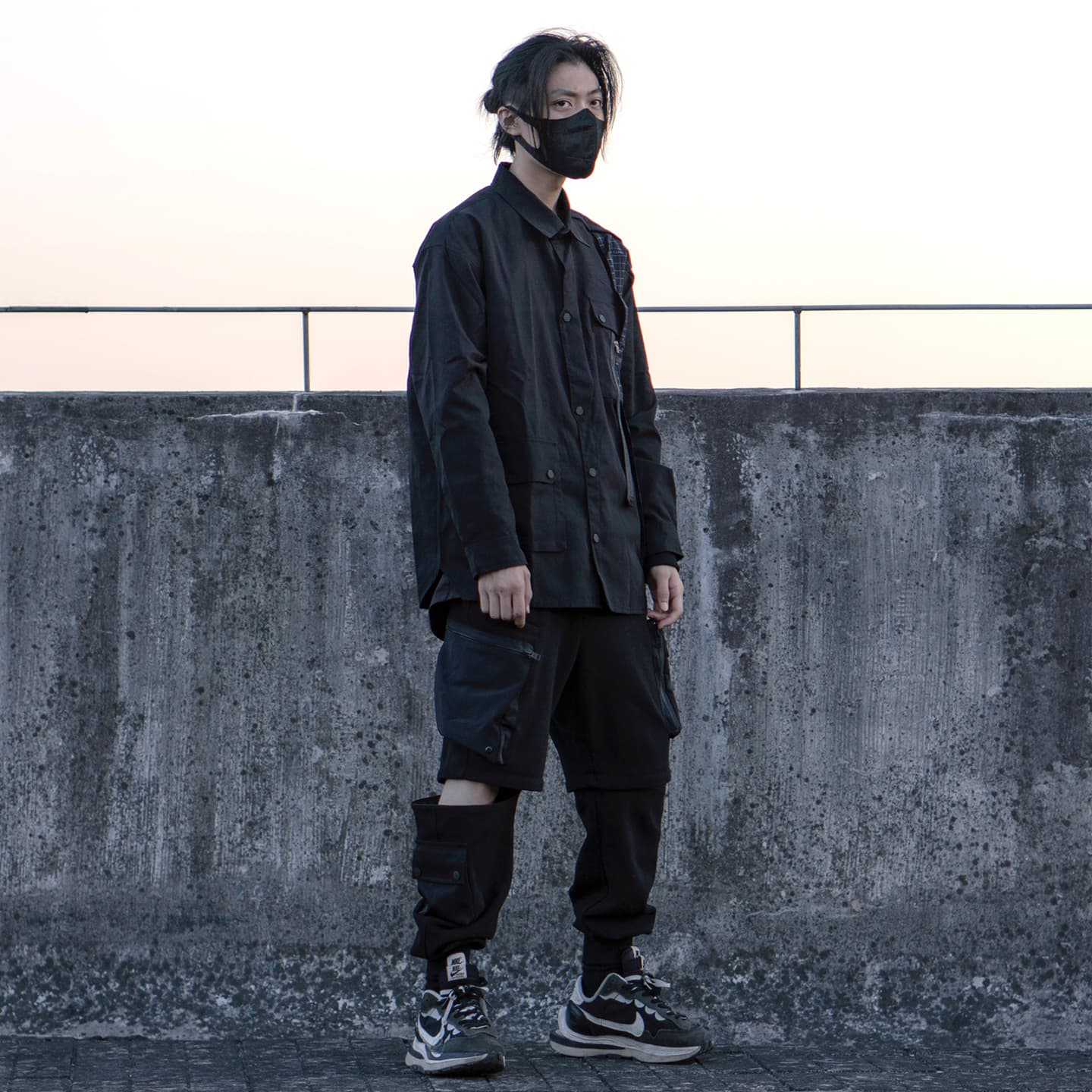 VIP Long Sleeve Checkered Shirt Black