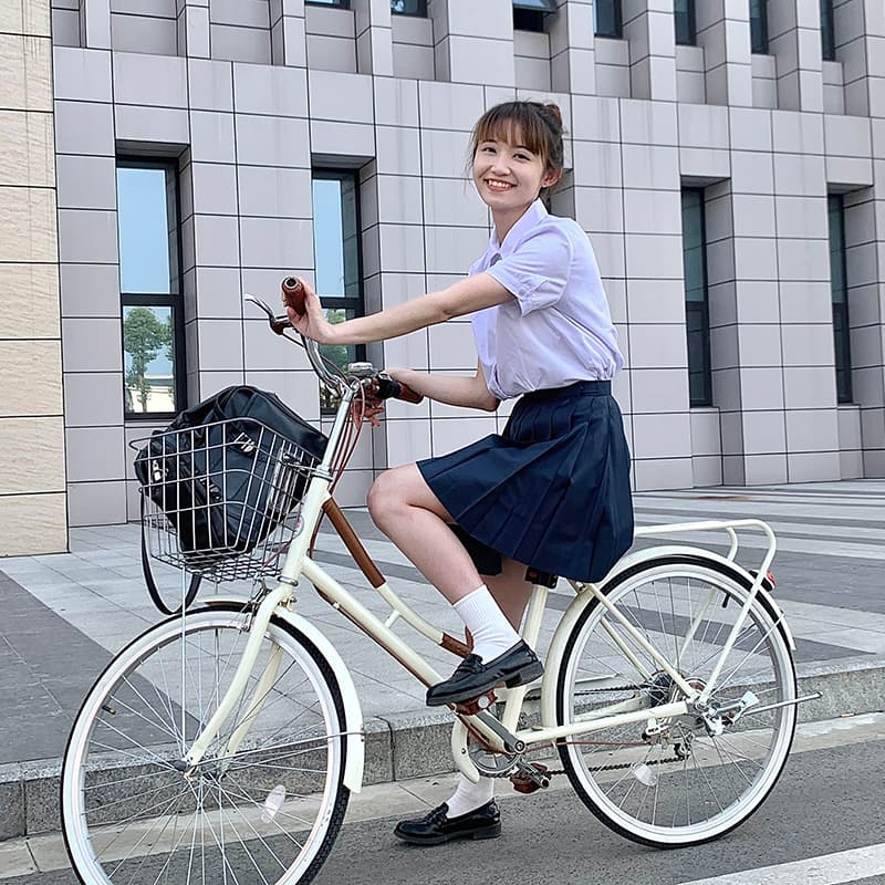 东鲸岁时记 刺绣印花收腰短袖 紫川附中衬衫 女款