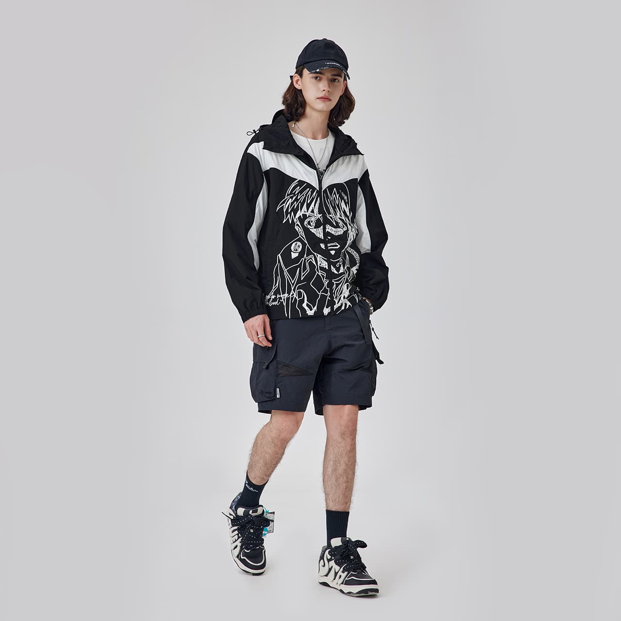 Guuka Hooded Zip-Up Jacket Black