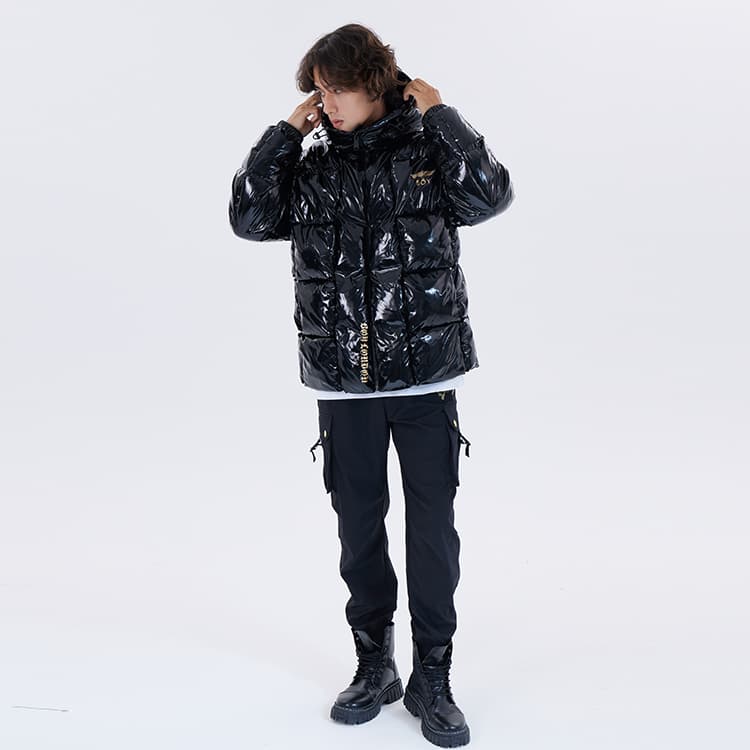 Boy London FW22 Logo Zip Puffer Jacket Black