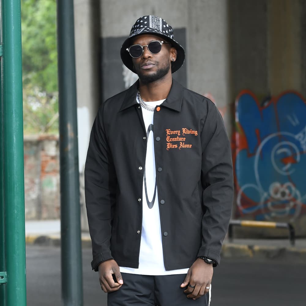 VLONE Coach Jacket Black Orange