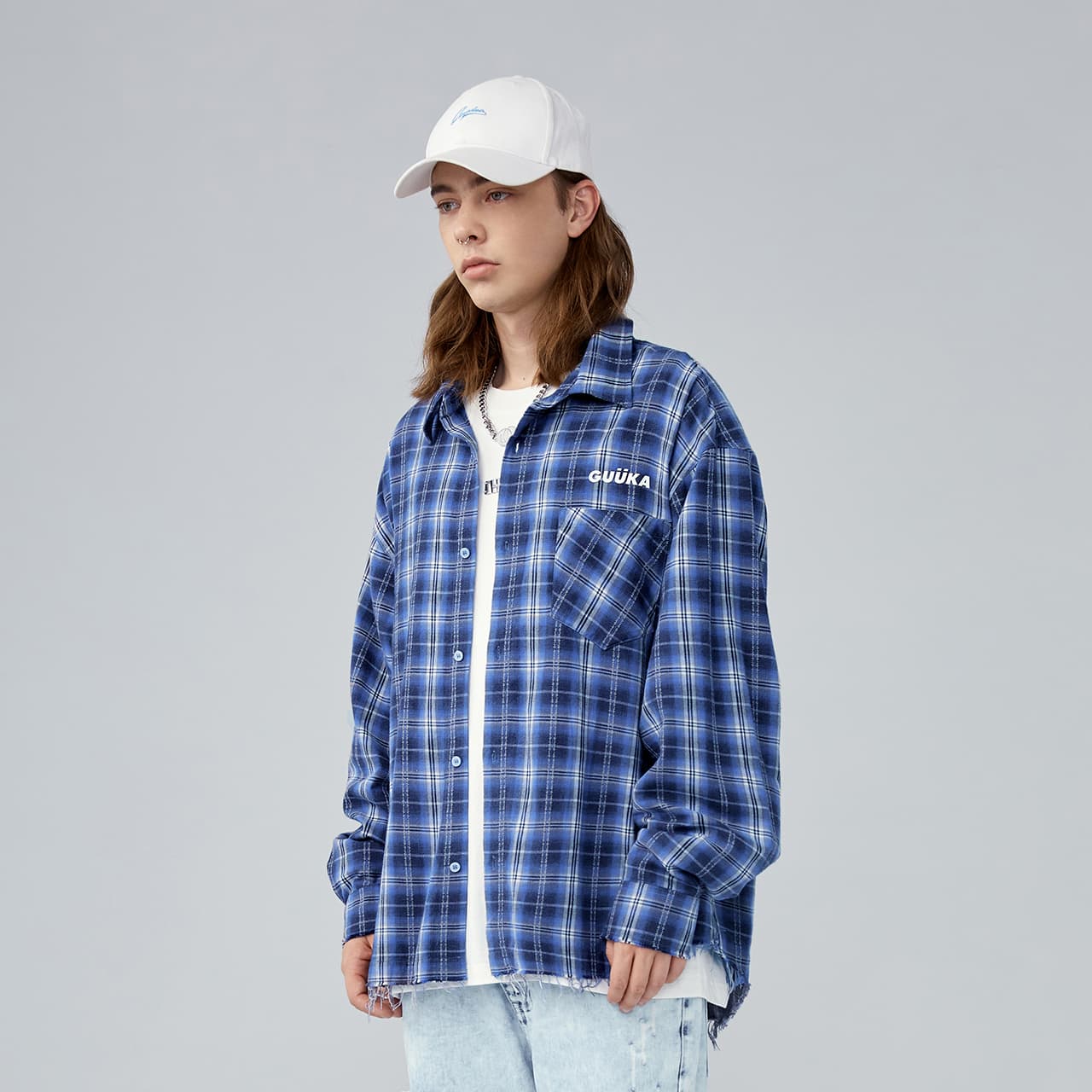 Guuka Plaid Shirt Blue
