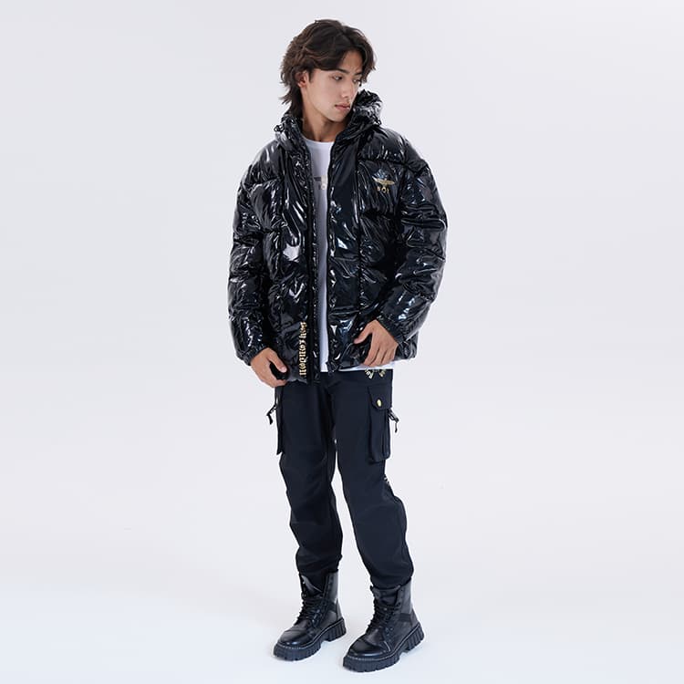 Boy London FW22 Logo Zip Puffer Jacket Black