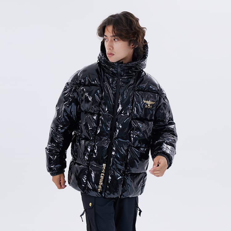 Boy London FW22 Logo Zip Puffer Jacket Black