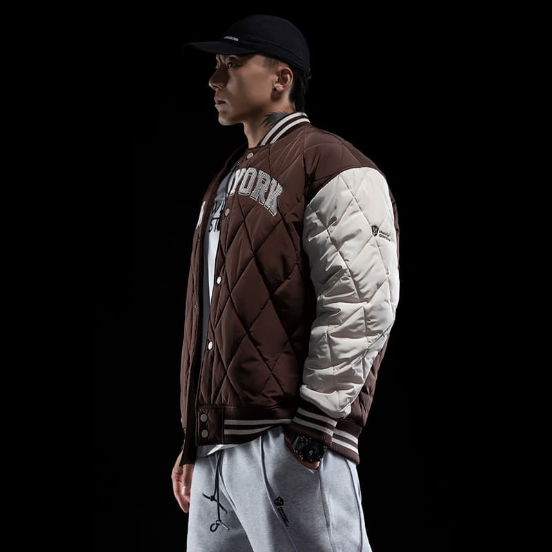 Monster Guardians Quilted Baseball Jacket Brown