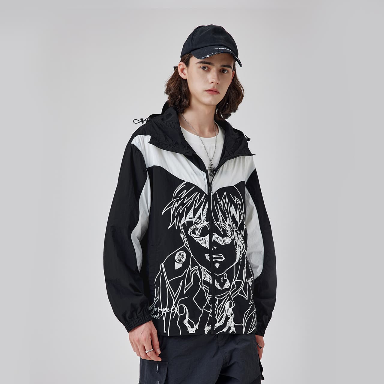 Guuka Hooded Zip-Up Jacket Black