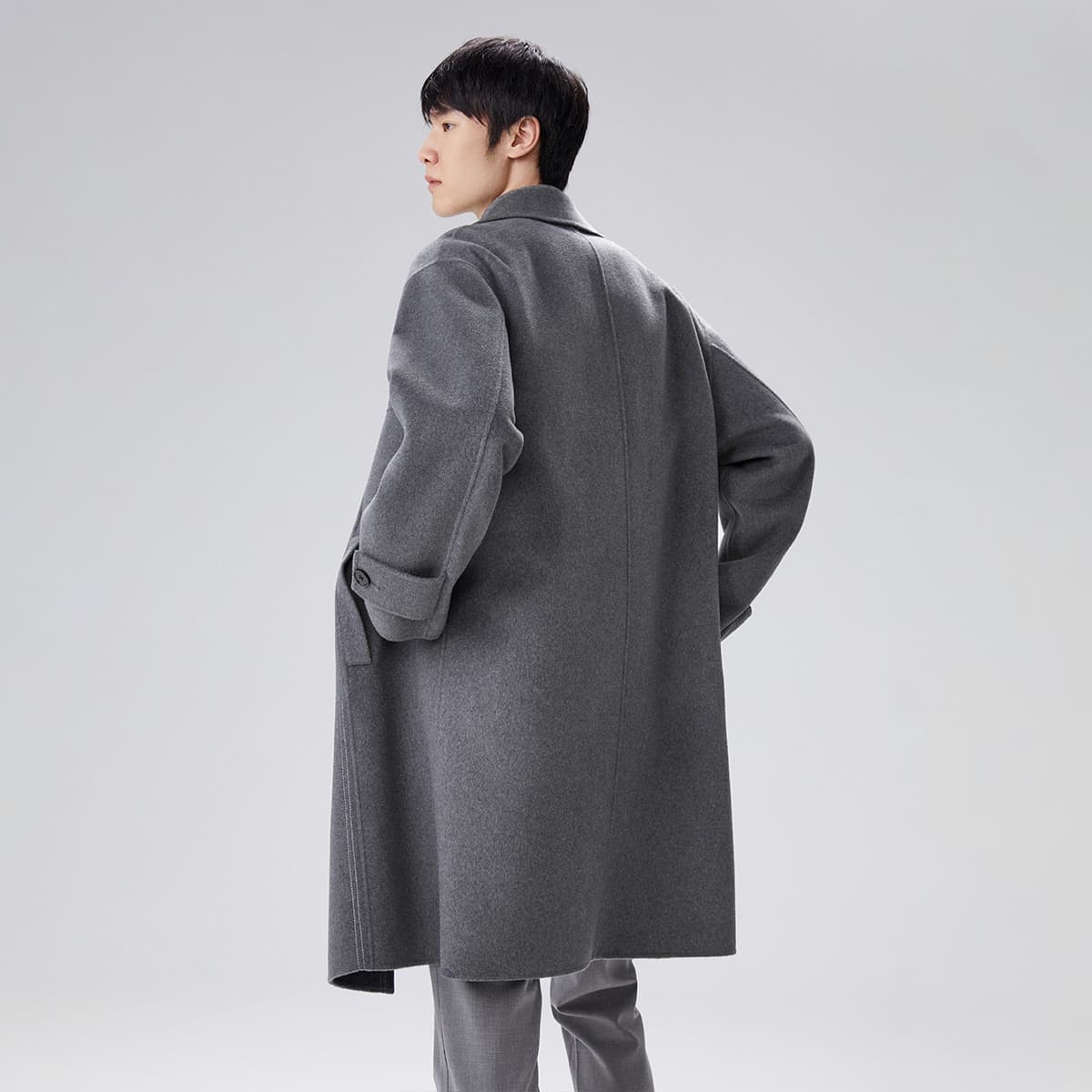 PEACEBIRD MEN Wool Double-Faced Coat