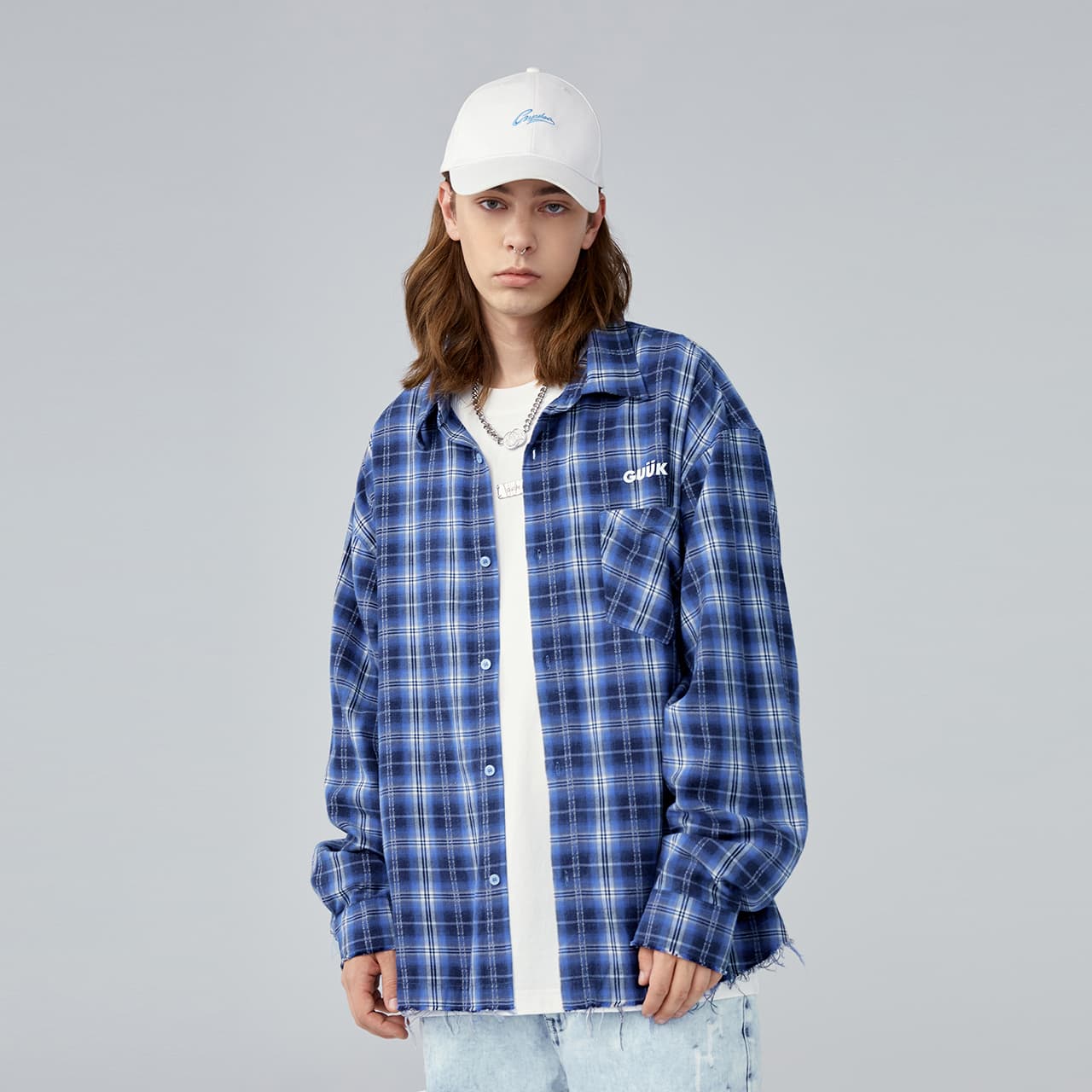 Guuka Plaid Shirt Blue