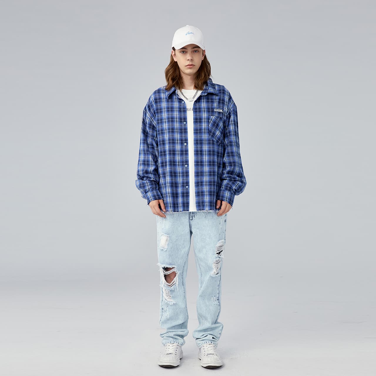 Guuka Plaid Shirt Blue