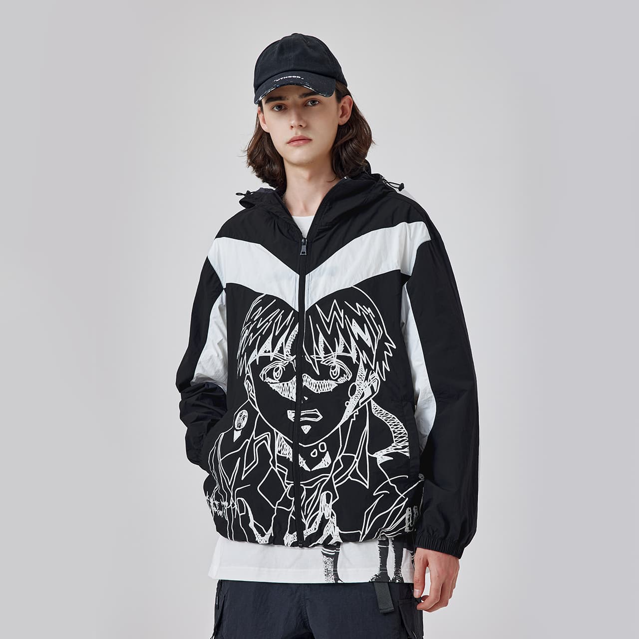 Guuka Hooded Zip-Up Jacket Black