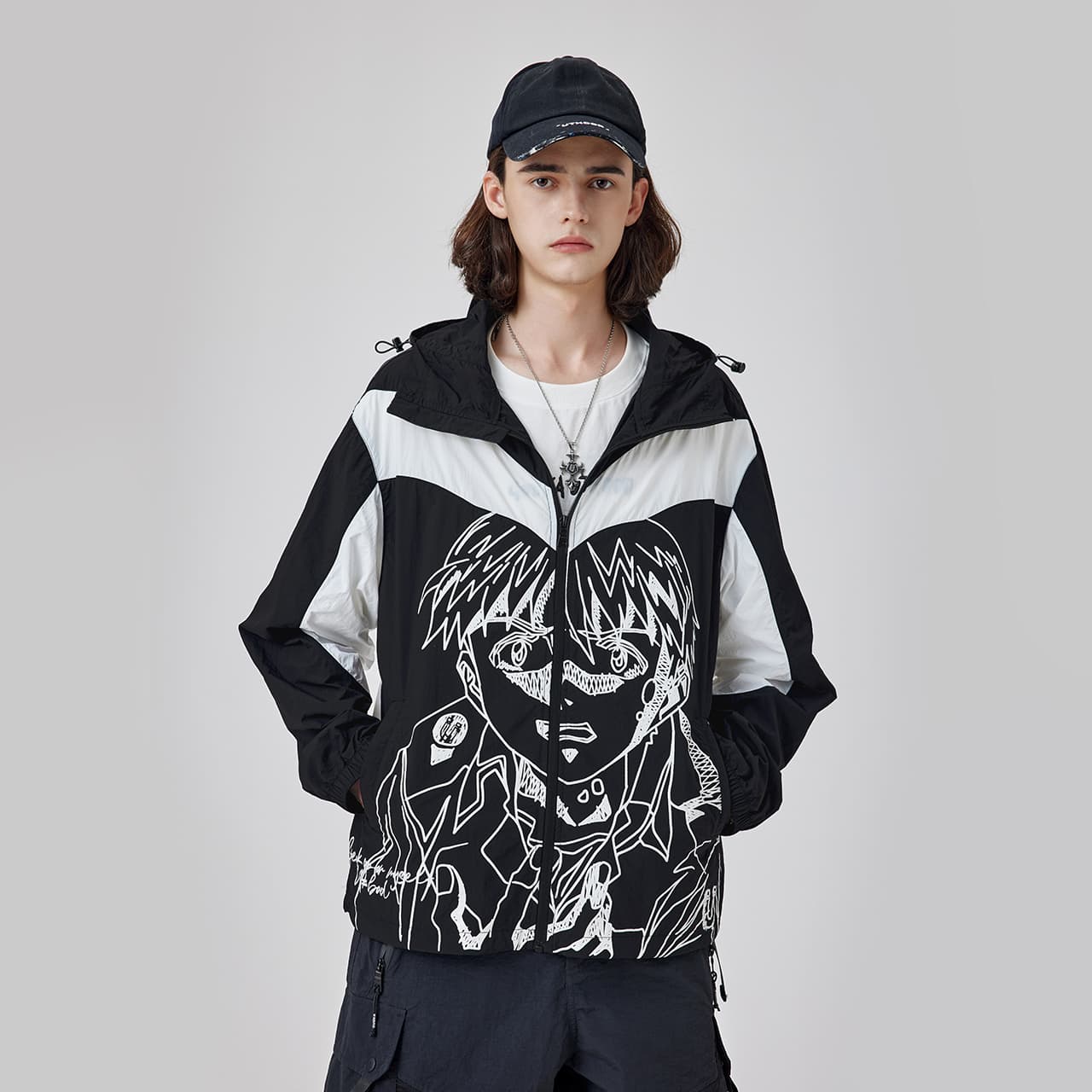 Guuka Hooded Zip-Up Jacket Black