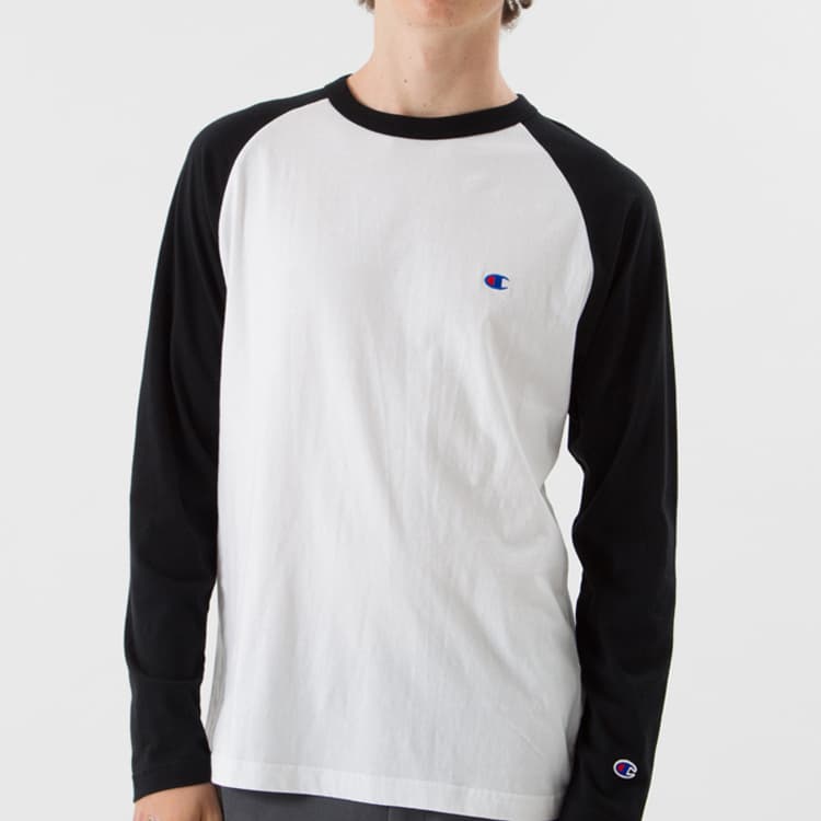 Champion Long Sleeve Tee White Black