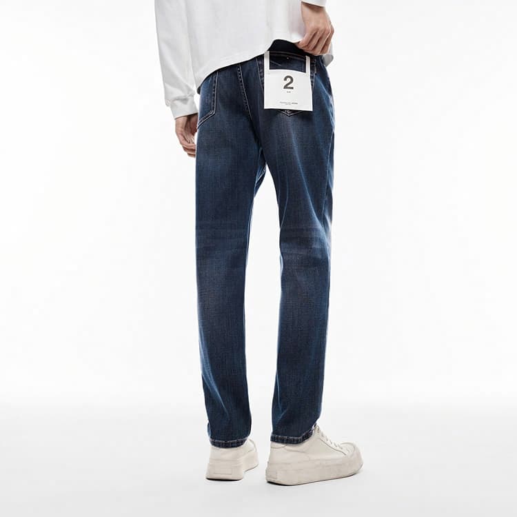 PEACEBIRD MEN Vintage Straight Wash Denim Jeans