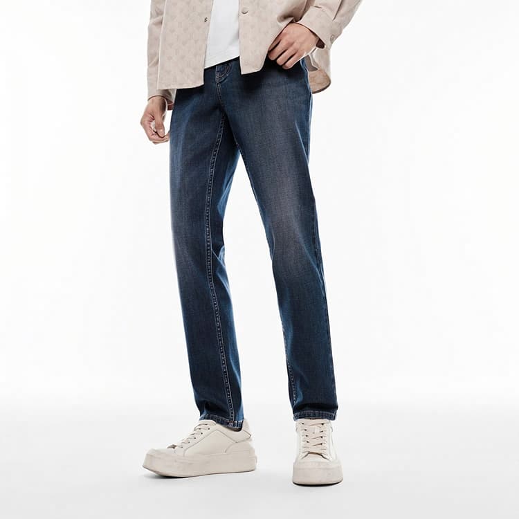 PEACEBIRD MEN Vintage Straight Wash Denim Jeans