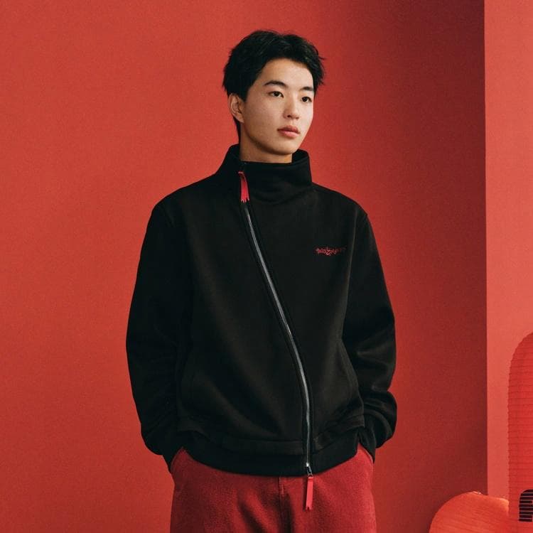 FPA Snake Year Limited Irregular Collar Zip Hoodie Red