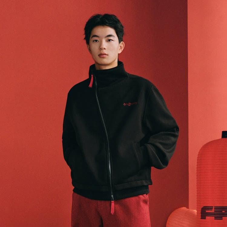 FPA Snake Year Limited Irregular Collar Zip Hoodie Red