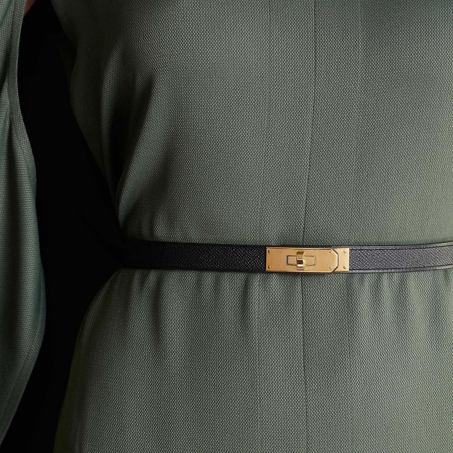 Hermes Kelly Epsom Belt Black 1.8cm